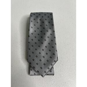 Calvin Klein Gray Geometric Pattern Silk Blend Slim Designer Tie NWT